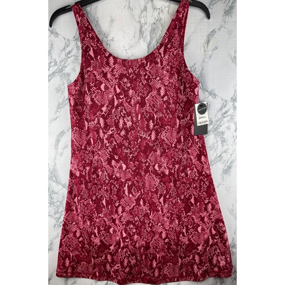 Ideology Womens Size Small Sleeveless Cranberry Whip Dress Built-In Bra Shorts